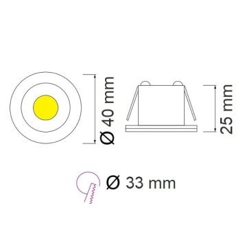 HOROZ 016-004-0003 3 Watt Mat Krom Mini LED Spot- Ilık Beyaz (4200K)