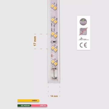 ACK AS01-00508 220 Volt 6 Watt/Metre Amber Dış Mekan Şerit Led [50 Metre)