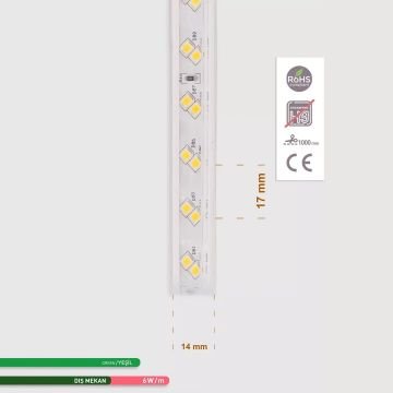 ACK AS01-00505 220 Volt 6 Watt/Metre Yeşil Dış Mekan Şerit Led [50 Metre)