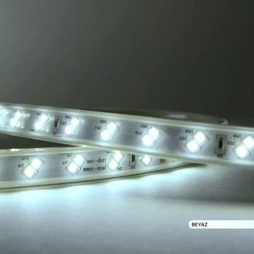 ACK AS01-00503 220 Volt 6 Watt/Metre Beyaz (6500K) Dış Mekan Şerit Led [50 Metre)