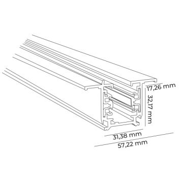 MOLLED MOL491 1 Metre Siyah/Beyaz Sıva Altı Trifaze Ray