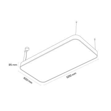 GOYA GY 8119-60x120 Siyah/Beyaz Kasa 193 Watt 60x120 cm Dikdörtgen Halka Sıva Üstü Lineer Armatür