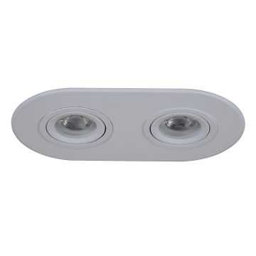 goldX ZE1001-03 Beyaz Sıva Altı İkili Oval Spot Kasası