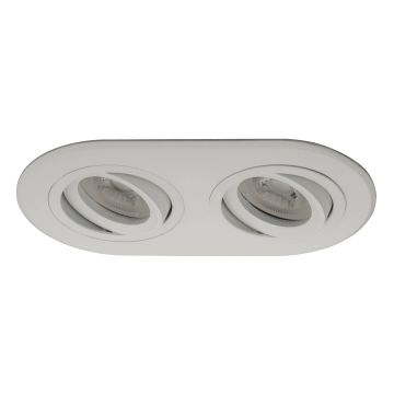 goldX ZE808-WH Beyaz İkili Oval Spot Kasası