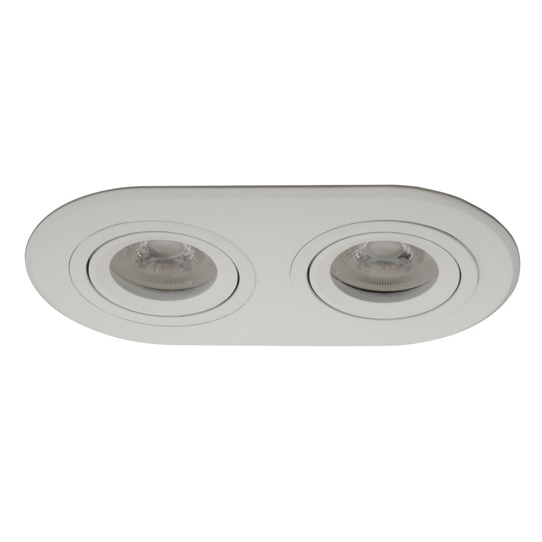 goldX ZE808-WH Beyaz İkili Oval Spot Kasası