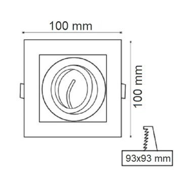 HOROZ 015-028-0001 Sıva Altı Siyah-Beyaz Kare Spot Kasası (Metal)