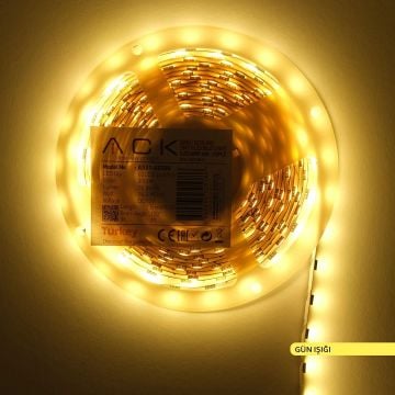 ACK AS01-00300 12 Volt 14.4 Watt/Metre Gün Işığı (3000K) Şerit Led [5 Metre]