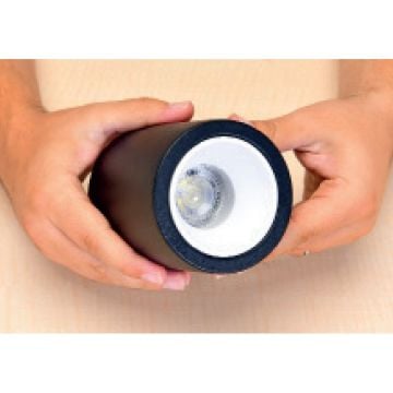 HOROZ 015-044-0001-S 5 Watt/9 Watt 9x11 cm Siyah Sıva Üstü Silindir LED Spot