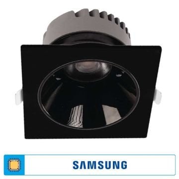 ACK AD10-03501 25 Watt Siyah Sıva Altı Kare SAMSUNG LED Spot - Gün Işığı (3000K)