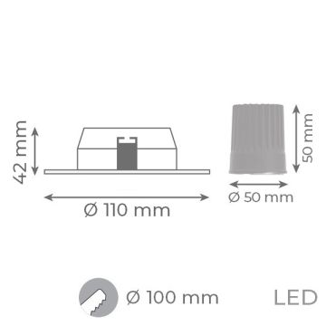 goldX ZE708-WH-G 12 Watt Sıva Altı Beyaz-Gold Yuvarlak LED Spot (SAMSUNG LED & EAGLERISE Driver)