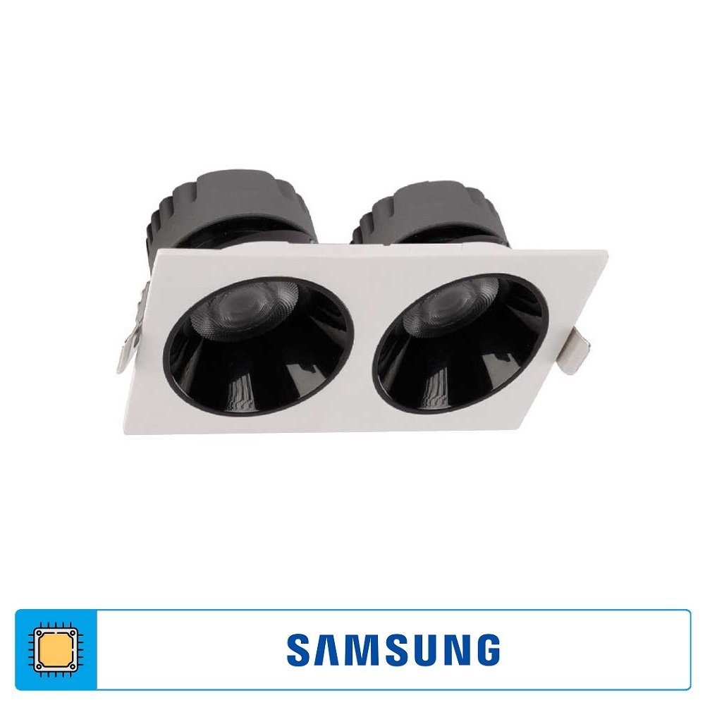 ACK AD10-01600 2x10 Watt Siyah-Beyaz İkili Sıva Altı SAMSUNG LED Spot - Gün Işığı (3000K)