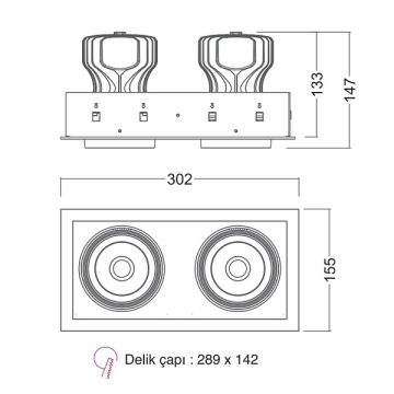 EGGE EGC-8242 2x42 Watt LED Mağaza Spotu (CREE LED) - Gün Işığı (3000K)