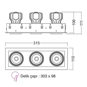 EGGE EGC-8324 3x24 Watt LED Mağaza Spotu (CREE LED) - Gün Işığı (3000K)