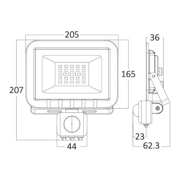 Braytron SBT61-25002 50 Watt Sensörlü LED Projektör - Gün Işığı (3000K)