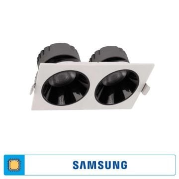ACK AD10-01630 2x10 Watt Siyah-Beyaz İkili Sıva Altı SAMSUNG LED Spot - Beyaz Işık (6500K)