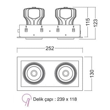 EGGE EGC-8230 2x30 Watt LED Mağaza Spotu (CREE LED) - Gün Işığı (3000K)