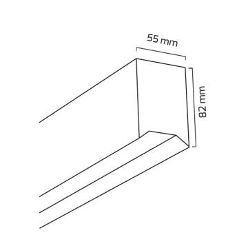 GOYA GY 8042-180 Siyah/Beyaz Kasa 120 Watt 180 cm Sıva Üstü Lensli Lineer Armatür