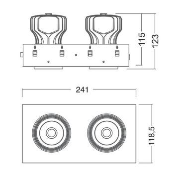 EGGE EGC-7230 Siyah/Beyaz Kasa 2x30 Watt İkili LED Mağaza Spotu (CREE LED) - Gün Işığı (3000K)