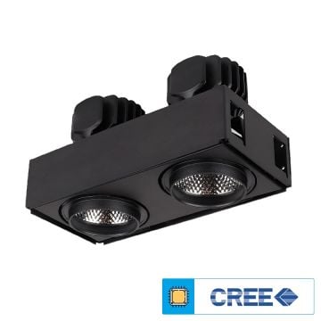 EGGE EGC-7230 Siyah/Beyaz Kasa 2x30 Watt İkili LED Mağaza Spotu (CREE LED) - Gün Işığı (3000K)