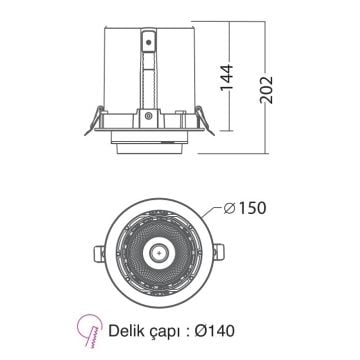 EGGE EGG-5036 36 Watt 360 Derece Hareketli Mağaza Spotu (CREE LED) - Gün Işığı (3000K)