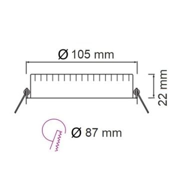 HOROZ 016-068-0005 5 Watt Siyah Sıva Altı Yuvarlak Backlight LED Panel (ABS Plastik)