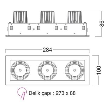 EGGE EGC-8315 3x15 Watt LED Mağaza Spotu (CREE LED) - Gün Işığı (3000K)