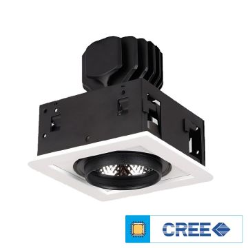 EGGE EGC-8142 Beyaz-Siyah Kasa Kare 42 Watt LED Mağaza Spotu (CREE LED) - Gün Işığı (3000K)