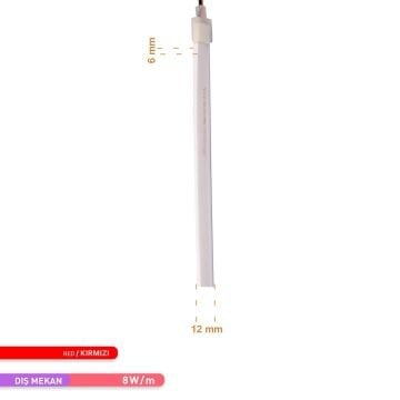 ACK AS03-00604 12 Volt 10 Watt/Metre Dimlenebilir Neon Hortum Led - Kırmızı Işık [5 Metre]