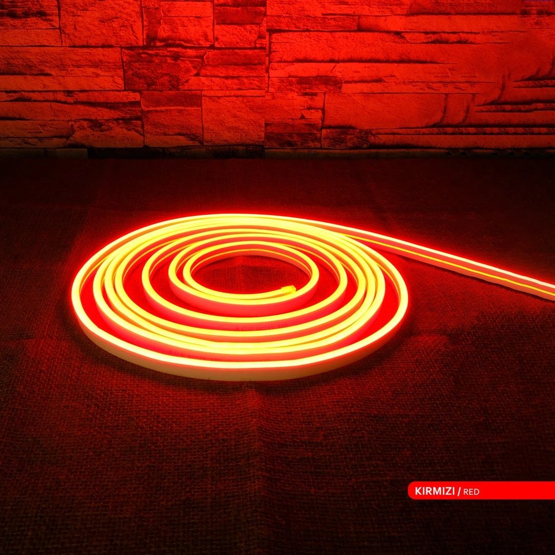 ACK AS03-00604 12 Volt 10 Watt/Metre Dimlenebilir Neon Hortum Led - Kırmızı Işık [5 Metre]