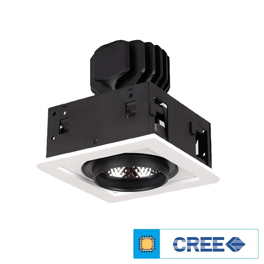 EGGE EGC-8130 Beyaz-Siyah Kasa Kare 30 Watt LED Mağaza Spotu (CREE LED) - Gün Işığı (3000K)