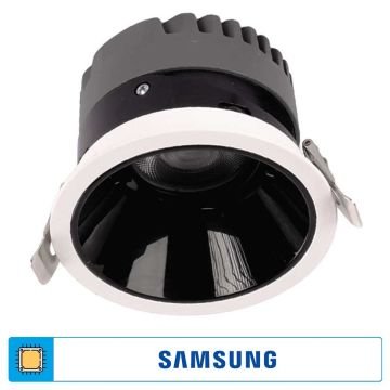 ACK AD10-03100 25 Watt Siyah-Beyaz Sıva Altı Yuvarlak SAMSUNG LED Spot - Gün Işığı (3000K)