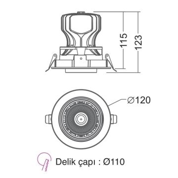 EGGE EGG-6630 Siyah/Beyaz Kasa 2x30 Watt İkili LED Mağaza Spotu (CREE LED) - Gün Işığı (3000K)