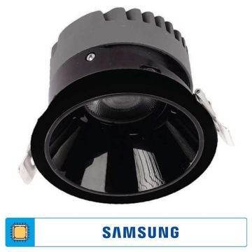 ACK AD10-03101 25 Watt Siyah Sıva Altı Yuvarlak SAMSUNG LED Spot - Gün Işığı (3000K)