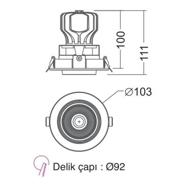 EGGE EGG-6624 Siyah/Beyaz Kasa 2x24 Watt İkili LED Mağaza Spotu (CREE LED) - Gün Işığı (3000K)