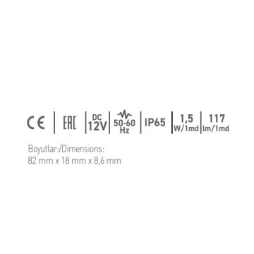 ACK AS04-00206 12 Volt 1.5 Watt Mavi Modül Led