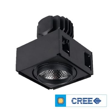 EGGE EGC-7124 Siyah/Beyaz Kasa Kare 24 Watt LED Mağaza Spotu (CREE LED) - Gün Işığı (3000K)