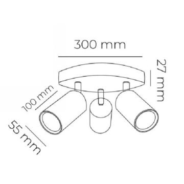Crealight MOL065 Eskitme Sıva Üstü Hareketli Üçlü Spot (GU10 Duylu)