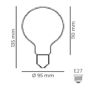 DÜNYA LED HS-1805 4 Watt Şeffaf Camlı G95 Rustik LED Ampul - Sarı Işık (2700K)