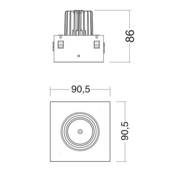 EGGE EGC-7115 Siyah/Beyaz Kasa Kare 15 Watt LED Mağaza Spotu (CREE LED) - Gün Işığı (3000K)