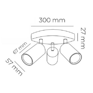 Crealight MOL074 Siyah Sıva Üstü Hareketli Üçlü Spot (GU10 Duylu)