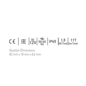 ACK AS04-00103 12 Volt 1.5 Watt Beyaz (6500K) Modül Led