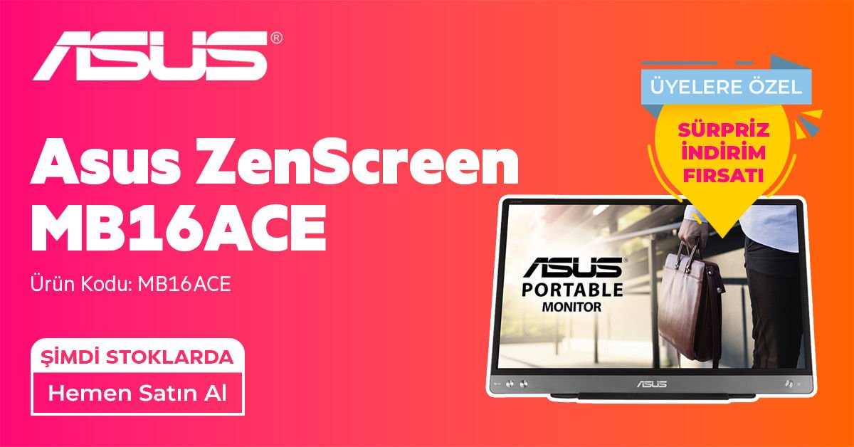 Asus ZenScreen MB16ACE Taşınabilir Monitör Fiyatları