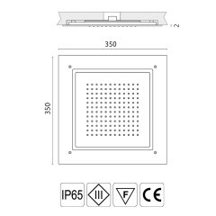 Yüzeye Montaj Duş Başlığı BCO 350X350X18 mm