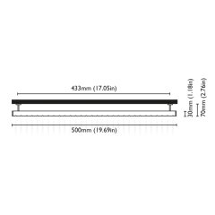 Işıklı Askılık Aydınlatma Hanger One 500 Kromaj 500mm