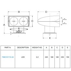 Projektör Wireless Kumandalı Tekli 12V 4Amp Ledli