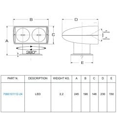 Projektör Wireless Kumandalı Tekli 24V 2Amp Ledli