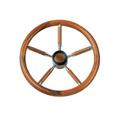 Dümen Simidi T6I Paslanmaz Çelik-Teak Çerçeve Ø400mm