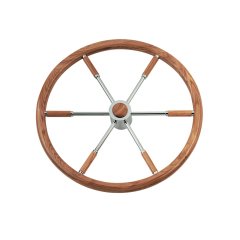 Dümen Simidi T6 Paslanmaz Çelik-Teak Çerçeve Ø1300mm