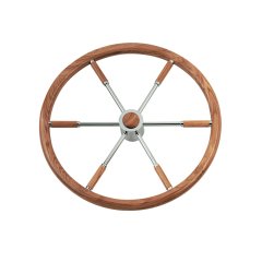 Dümen Simidi T6 Paslanmaz Çelik-Teak Çerçeve Ø1200mm