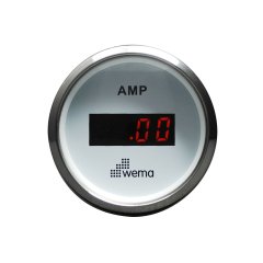 Ampermetre Dijital Beyaz-Krom Ø52mm 12-24V +/-150amp